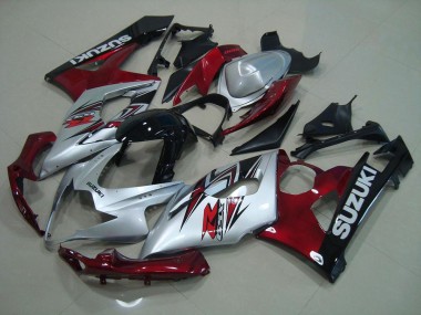 Silber Rot Suzuki GSXR 1000 K5 05-06 Motorrad Verkleidungen