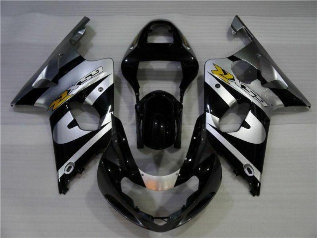 Silber Schwarz Suzuki GSXR 1000 K1 00-02 Motorrad Verkleidungen Silber Schwarz Suzuki GSXR 1000 K1 00-02 Motorrad Verkleidungen