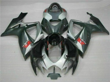 Silber Schwarz Suzuki GSXR 600 / 750 K6 06-07 Motorrad Verkleidungen