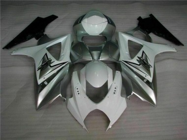 Silber Weiß Suzuki GSXR 1000 K7 07-08 Motorrad Verkleidungen