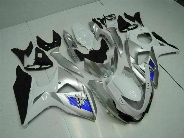 Silber Weiß Suzuki GSXR 1000 K9 09-16 Motorrad Verkleidungen Silber Weiß Suzuki GSXR 1000 K9 09-16 Motorrad Verkleidungen