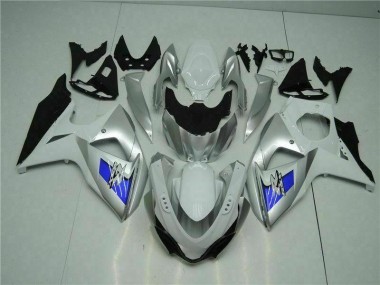 Silber Weiß Suzuki GSXR 1000 K9 09-16 Motorrad Verkleidungen