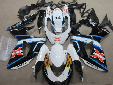 Weiß Blau Brux Dunkel Hund Suzuki GSXR 1000 K9 09-16 Motorrad Verkleidungen