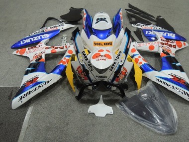 Weiß Blau Dunkel Hund Suzuki GSXR 600 K8 08-10 Motorrad Verkleidungen