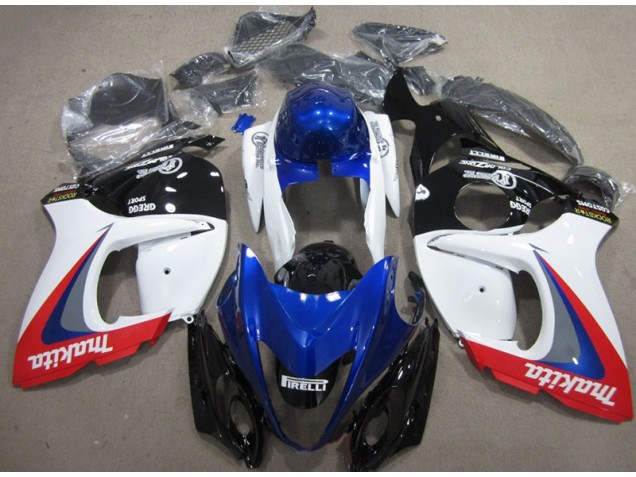 Weiß Blau Makita Suzuki GSXR 1300 Hayabusa 08-20 Motorrad Verkleidungen Weiß Blau Makita Suzuki GSXR 1300 Hayabusa 08-20 Motorrad Verkleidungen