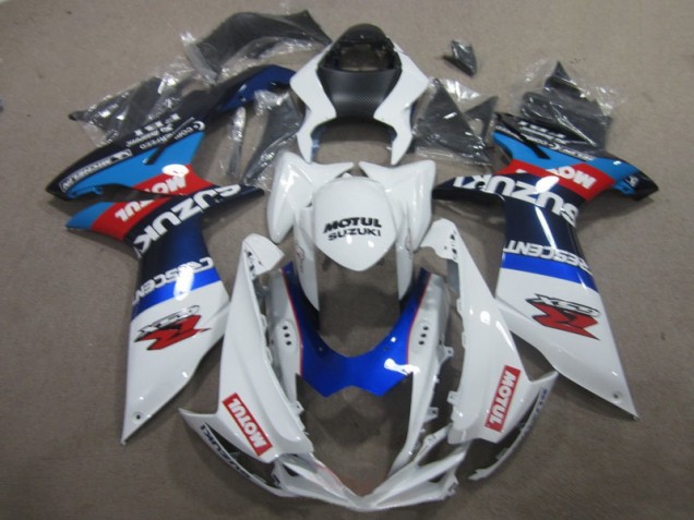 Weiß Blau Motul Suzuki GSXR 600 K11 11-24 Motorrad Verkleidungen Weiß Blau Motul Suzuki GSXR 600 K11 11-24 Motorrad Verkleidungen