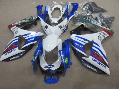Weiß Blau Samsung Suzuki GSXR 1000 K9 09-16 Motorrad Verkleidungen
