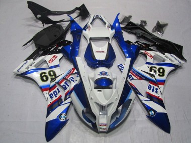 Weiß Blau Sterilgarda 69 BMW S1000RR 09-14 Motorrad Verkleidungen