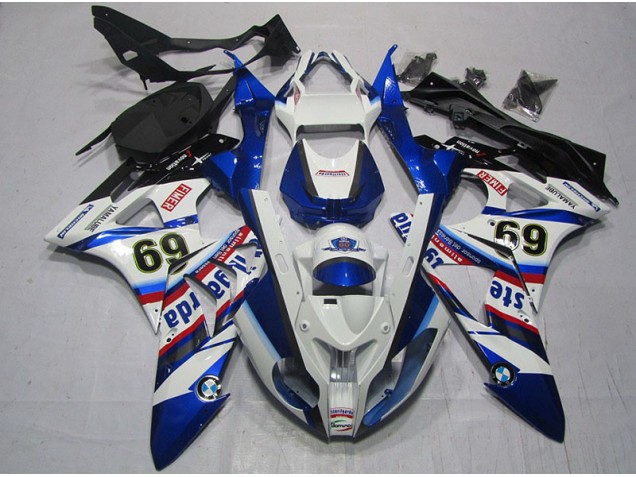 Weiß Blau Sterilgarda 69 BMW S1000RR 09-14 Motorrad Verkleidungen Weiß Blau Sterilgarda 69 BMW S1000RR 09-14 Motorrad Verkleidungen