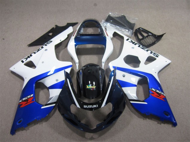 Weiß Blau Suzuki GSXR 1000 K1 00-02 Motorrad Verkleidungen Weiß Blau Suzuki GSXR 1000 K1 00-02 Motorrad Verkleidungen