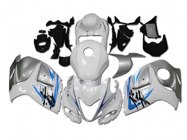 Weiß Blau Suzuki GSXR 1300 Hayabusa 08-20 Motorrad Verkleidungen Weiß Blau Suzuki GSXR 1300 Hayabusa 08-20 Motorrad Verkleidungen