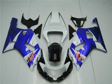 Weiß Blau Suzuki GSXR 600 / 750 K1 K2 K3 01-03 Motorrad Verkleidungen
