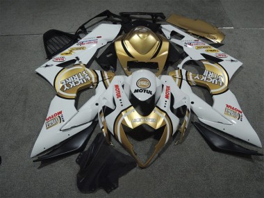 Weiß Gold Lucky Strike Motul Suzuki GSXR 1000 K5 05-06 Motorrad Verkleidungen