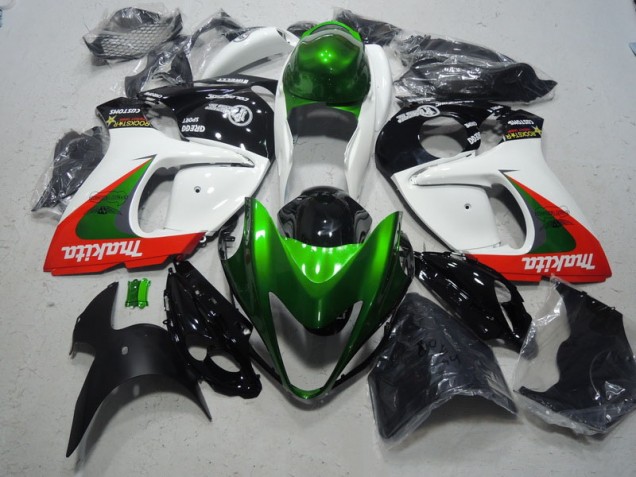 Weiß Grün Makita Suzuki GSXR 1300 Hayabusa 08-20 Motorrad Verkleidungen Weiß Grün Makita Suzuki GSXR 1300 Hayabusa 08-20 Motorrad Verkleidungen