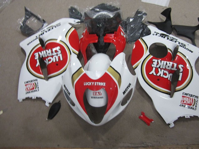 Weiß Lucky Strike Motul Suzuki GSXR 1300 Hayabusa 96-07 Motorrad Verkleidungen Weiß Lucky Strike Motul Suzuki GSXR 1300 Hayabusa 96-07 Motorrad Verkleidungen