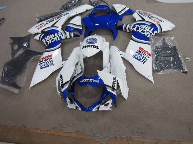 Weiß Lucky Strike Motul Suzuki GSXR 750 K11 11-24 Motorrad Verkleidungen Weiß Lucky Strike Motul Suzuki GSXR 750 K11 11-24 Motorrad Verkleidungen