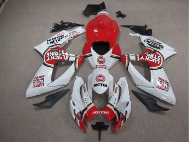 Weiß Lucky Strike Rot Motul Suzuki GSXR 1000 K5 05-06 Motorrad Verkleidungen