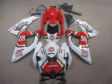 Weiß Lucky Strike Rot Motul Suzuki GSXR 600 K8 08-10 Motorrad Verkleidungen