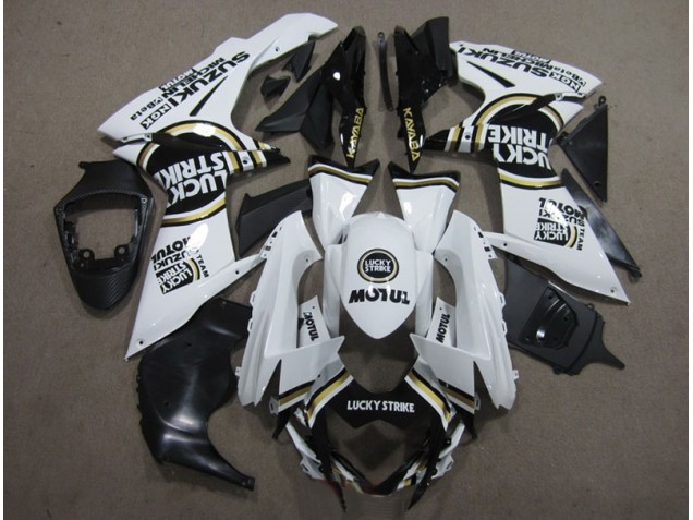 Weiß Lucky Strike Schwarz Motul Suzuki GSXR 600 K11 11-24 Motorrad Verkleidungen Weiß Lucky Strike Schwarz Motul Suzuki GSXR 600 K11 11-24 Motorrad Verkleidungen