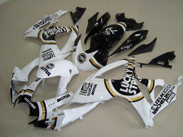 Weiß Lucky Strike Schwarz Motul Suzuki GSXR 750 K6 06-07 Motorrad Verkleidungen Weiß Lucky Strike Schwarz Motul Suzuki GSXR 750 K6 06-07 Motorrad Verkleidungen
