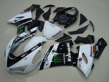 Weiß Monster Kawasaki ZX6R 05-06 Motorrad Verkleidungen