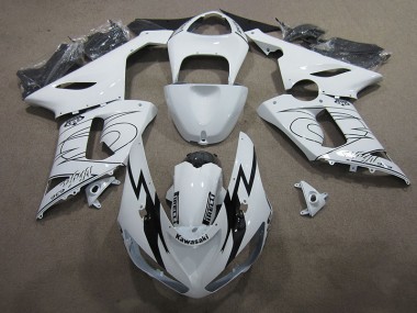 Weiß Ninja 636 Kawasaki ZX6R 05-06 Motorrad Verkleidungen