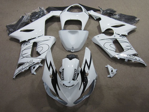 Weiß Ninja 636 Kawasaki ZX6R 05-06 Motorrad Verkleidungen