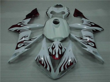 Weiß Rot Flamme Yamaha R1 04-06 Motorrad Verkleidungen
