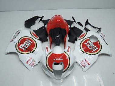 Weiß Rot Lucky Strike Motul Suzuki GSXR 1300 Hayabusa 96-07 Motorrad Verkleidungen
