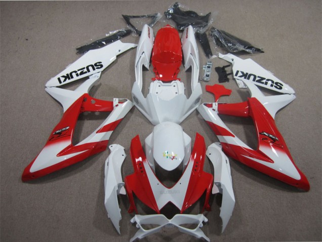 Weiß Rot Suzuki GSXR 600 K8 08-10 Motorrad Verkleidungen Weiß Rot Suzuki GSXR 600 K8 08-10 Motorrad Verkleidungen