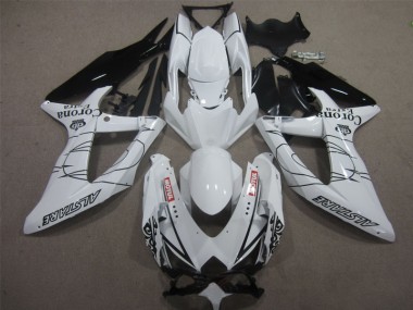 Weiß Schwarz Corona Extra Motul Suzuki GSXR 600 K8 08-10 Motorrad Verkleidungen