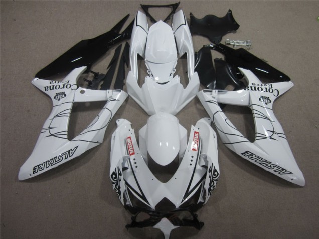 Weiß Schwarz Corona Extra Motul Suzuki GSXR 600 K8 08-10 Motorrad Verkleidungen Weiß Schwarz Corona Extra Motul Suzuki GSXR 600 K8 08-10 Motorrad Verkleidungen
