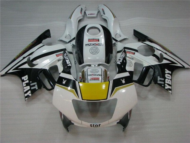Weiß Schwarz Playboy Honda CBR 600 F3 95-98 Motorrad Verkleidungen