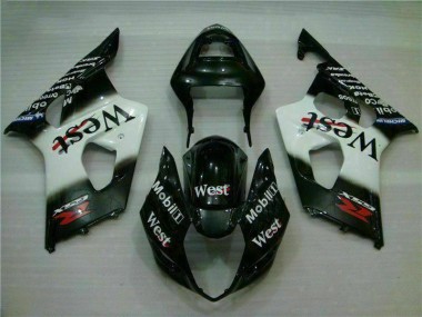 Weiß Schwarz Suzuki GSXR 1000 K3 03-04 Motorrad Verkleidung