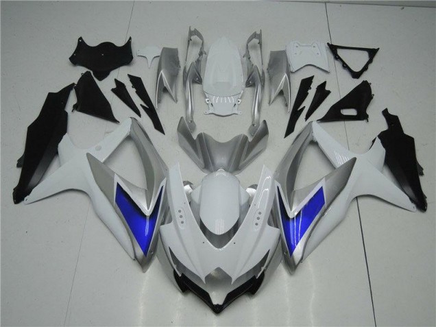 Weiß Silber Blau Suzuki GSXR 600 / 750 K8 08-10 Motorrad Verkleidungen Weiß Silber Blau Suzuki GSXR 600 / 750 K8 08-10 Motorrad Verkleidungen