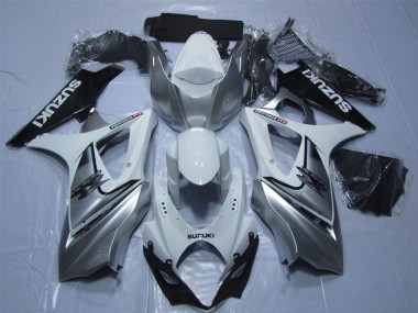 Weiß Silber Schwarz Suzuki GSXR 1000 K7 07-08 Motorrad Verkleidungen