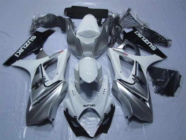 Weiß Silber Schwarz Suzuki GSXR 1000 K7 07-08 Motorrad Verkleidungen Weiß Silber Schwarz Suzuki GSXR 1000 K7 07-08 Motorrad Verkleidungen