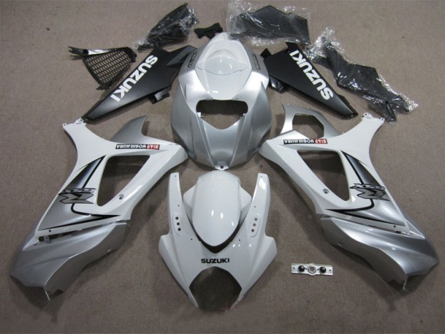 Weiß Silber Suzuki GSXR 1000 K7 07-08 Motorrad Verkleidungen Weiß Silber Suzuki GSXR 1000 K7 07-08 Motorrad Verkleidungen