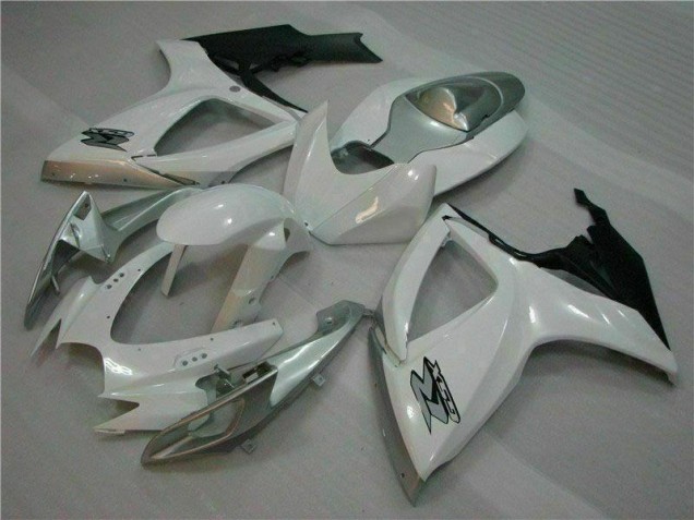 Weiß Silber Suzuki GSXR 600 / 750 K6 06-07 Motorrad Verkleidungen & Plastik Weiß Silber Suzuki GSXR 600 / 750 K6 06-07 Motorrad Verkleidungen & Plastik