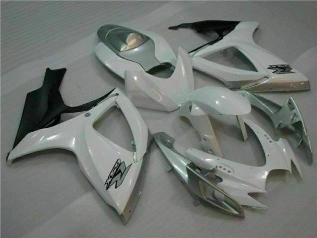 Weiß Silber Suzuki GSXR 600 / 750 K6 06-07 Motorrad Verkleidungen & Plastik Weiß Silber Suzuki GSXR 600 / 750 K6 06-07 Motorrad Verkleidungen & Plastik