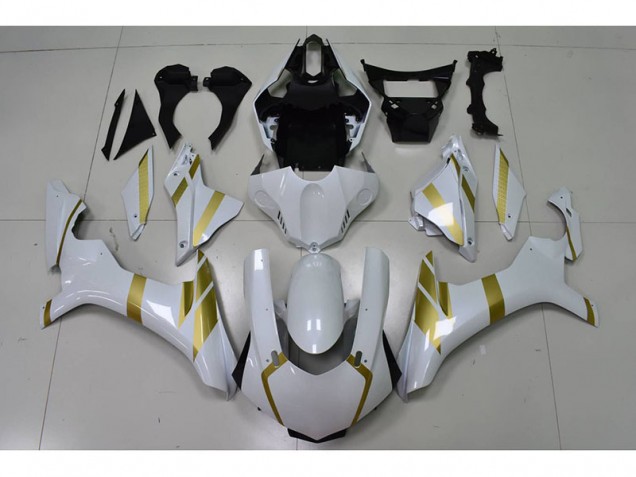 Weiß mit Gold Aufkleber Yamaha R1 15-19 Motorrad Verkleidungen